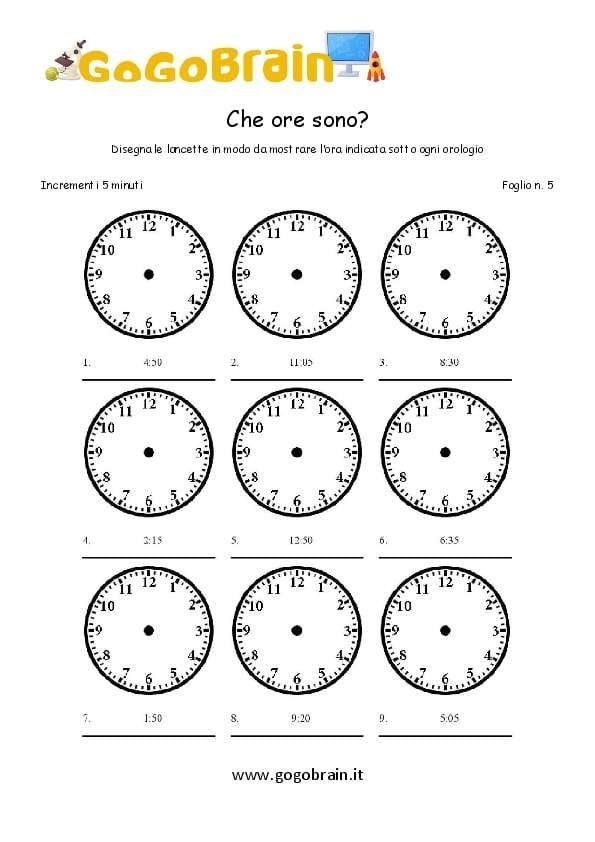 orlogio senza lancette 5 minuti