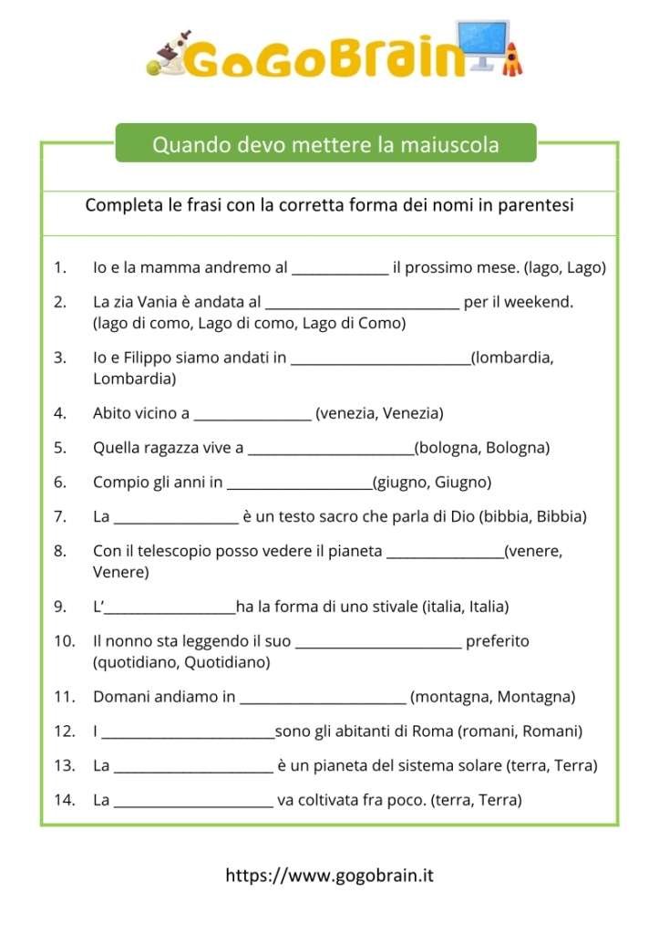 Escercizio maiuscole