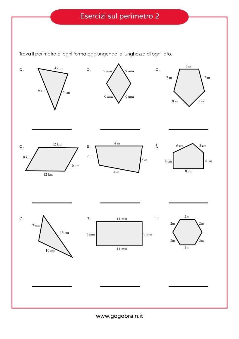 Esercizi Sul Calcolo Del Perimetro 2 - GoGoBrain