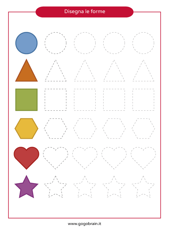 Disegna le forme sui tracciati