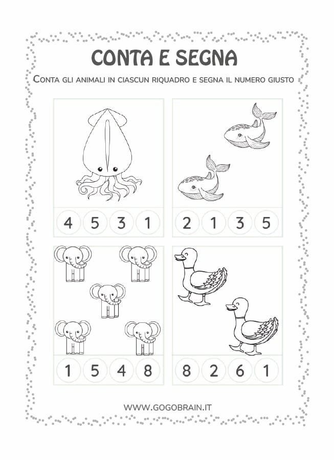 Contare per bambini scuola infanzia