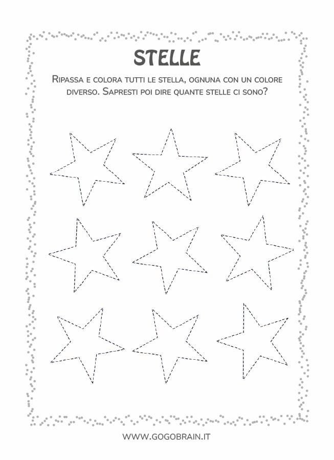 Stelle tratteggiate per la scuola dell'infanzia