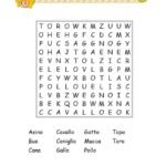 Wordsearch con gli animali della fattoria