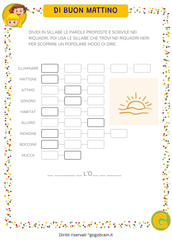 Esercizi con le sillabe