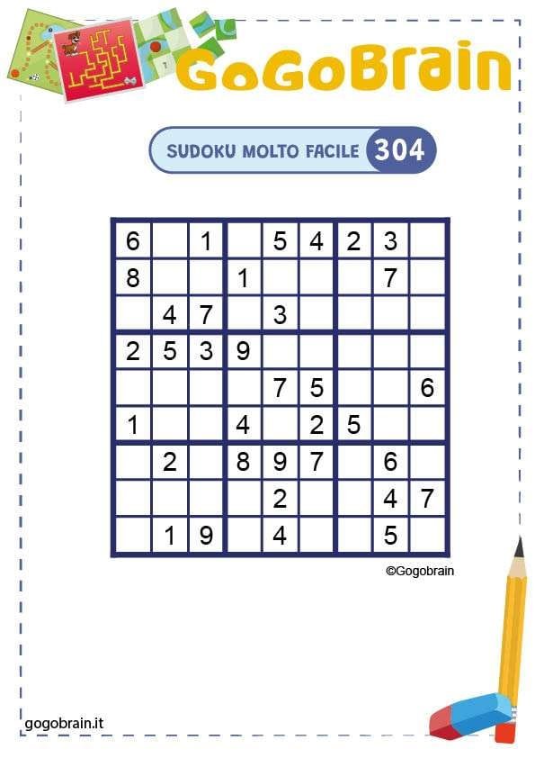 Sudoku molto semplice n.304 con soluzione