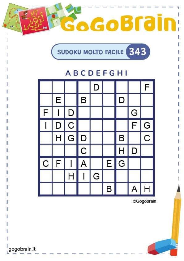 Sudoku con lettere molto facile 343