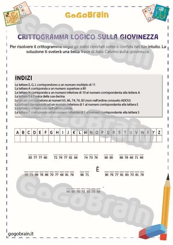 Crittogramma logico della giovinezza - Italo Calvino