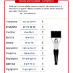 Esercizi di sillabazione sui mestieri