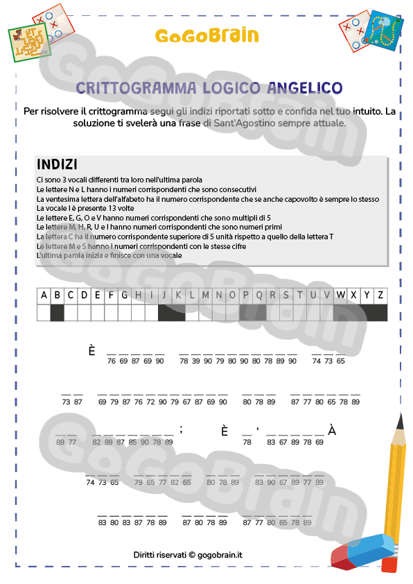 Crittogramma con indizi di logica
