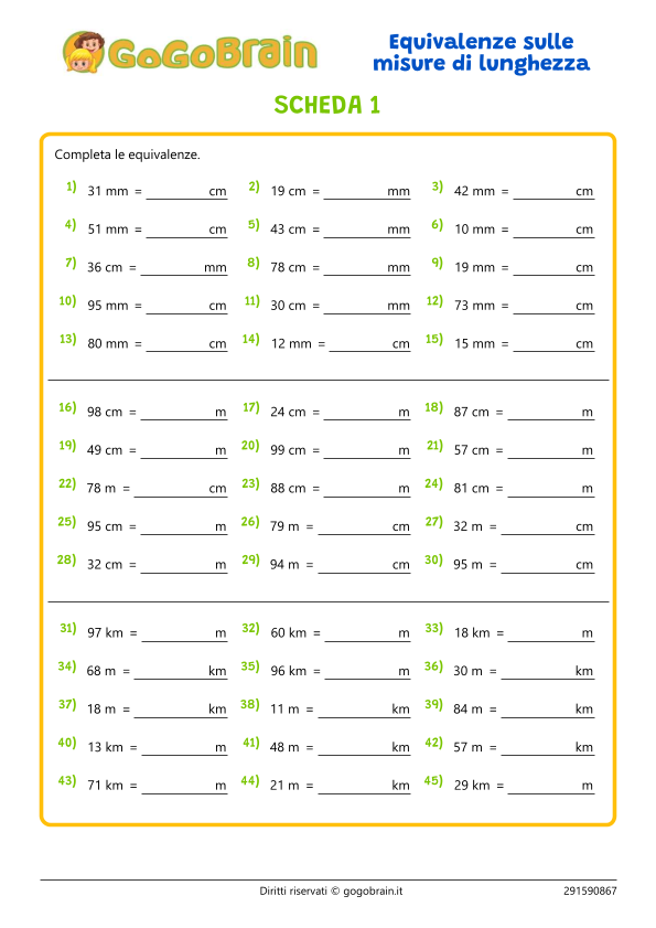 Equivalenze Lunghezza 1-1