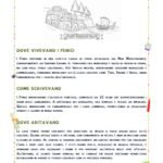 Disegno da colorare di un antico villaggio fenicio con case a piani e navi nel porto.