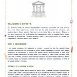 Disegno da colorare di un antico tempio etrusco con colonne e decorazioni sul tetto.