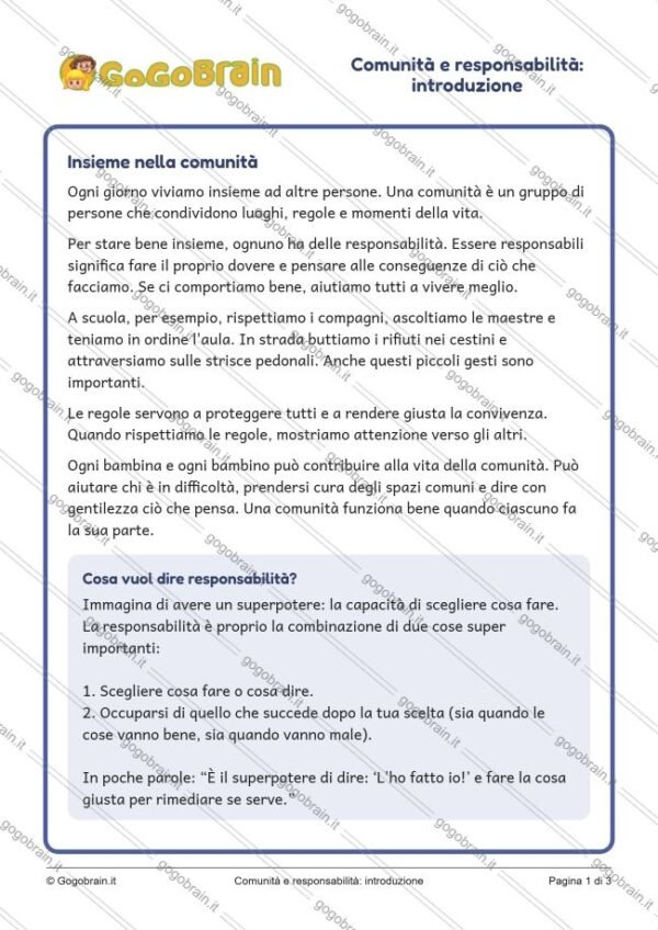 Comunità e responsabilità: introduzione