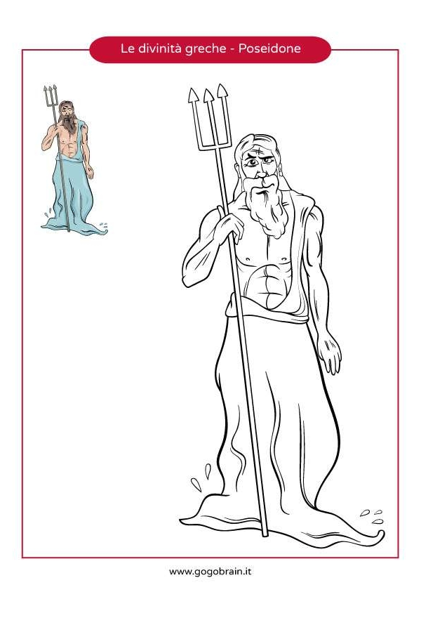 Le divinità greche da colorare - Poseidone