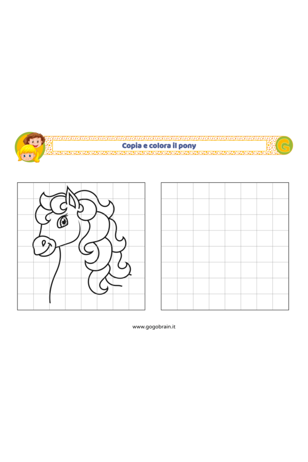 Copia e colora il pony