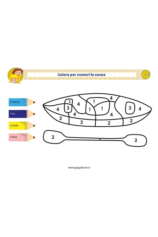 Colora per numeri la canoa