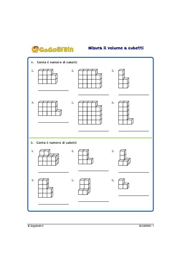 Esercizio sul volume con i cubetti - 1