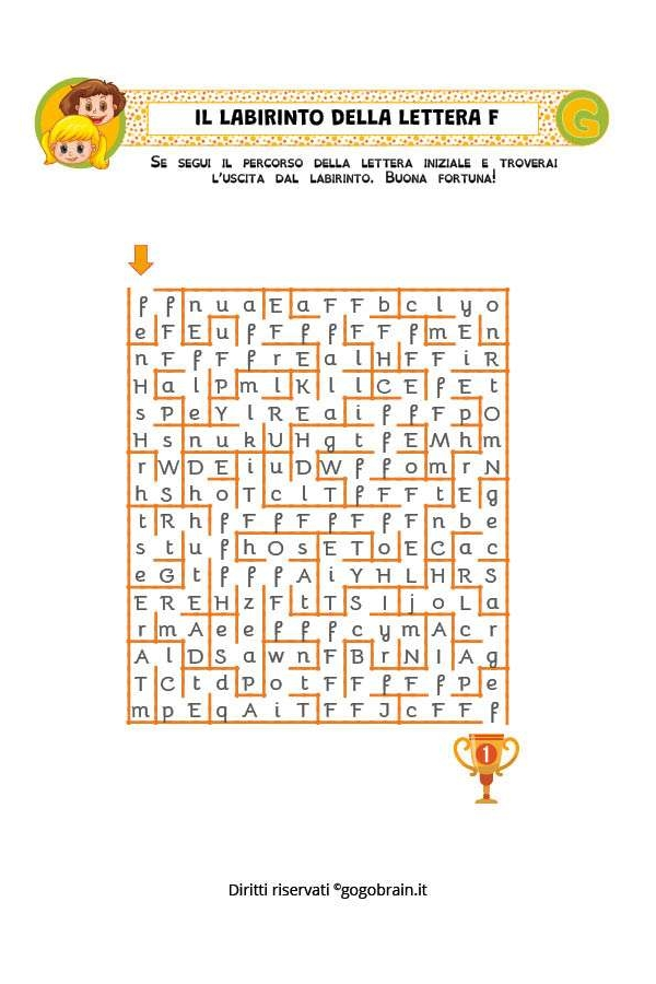 I labirinti delle lettere - Lettera F