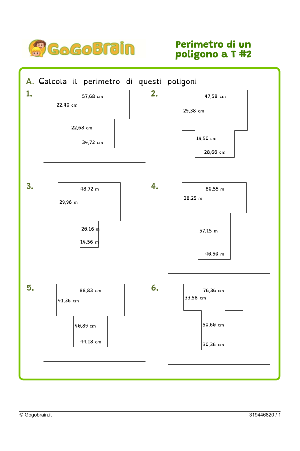 Calcolo del perimetro di un poligono con forma a T #2
