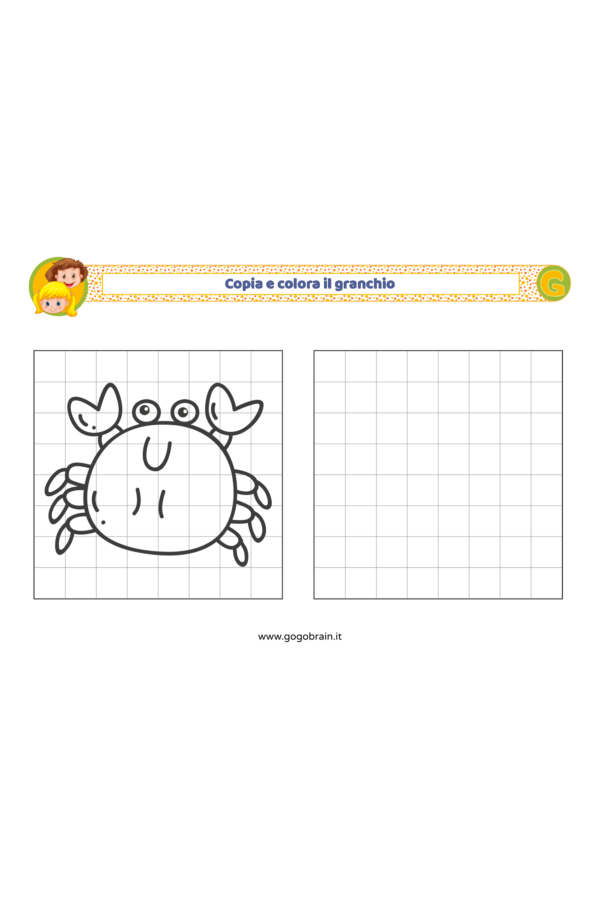 Copia e colora il granchio