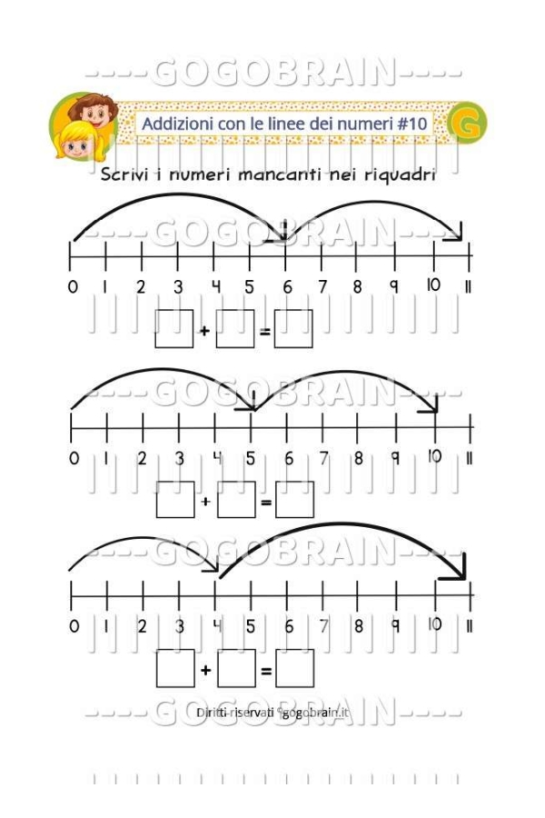 Addizioni con le linee dei numeri #10