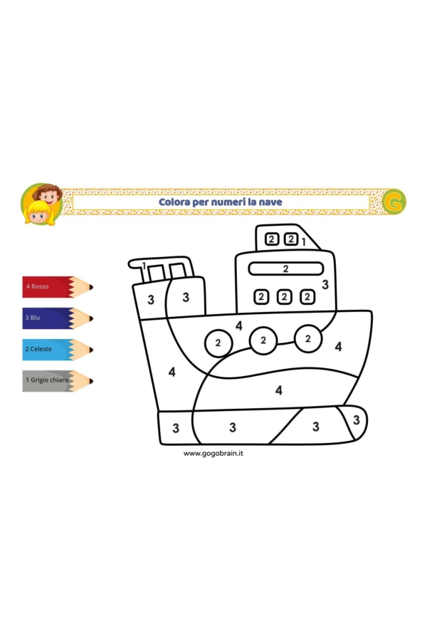 Colora per numeri la nave