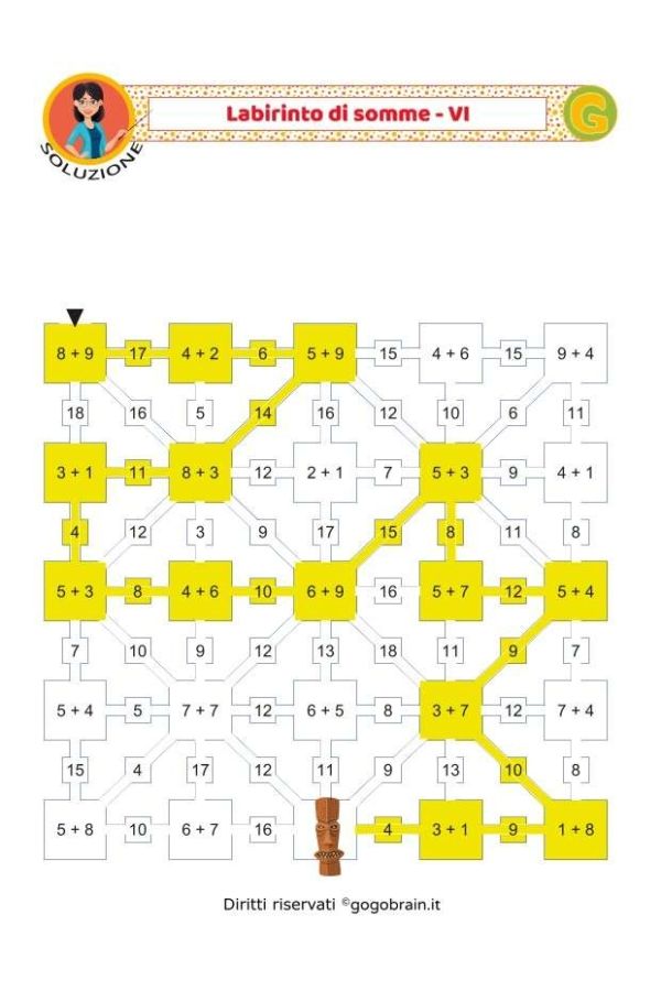 Labirinto di somme - Schema 6
