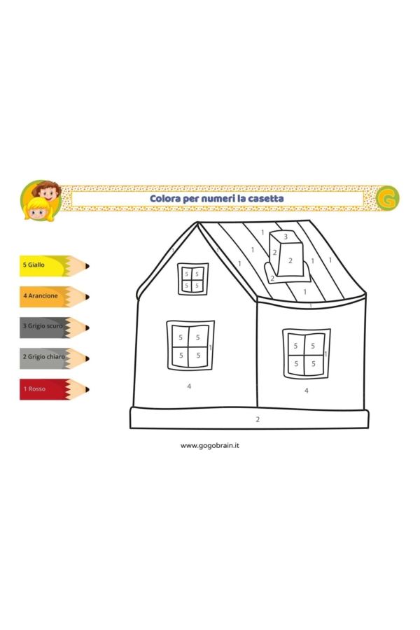 Colora per numeri la casetta