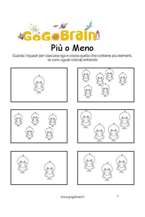 Colora le papere pi&ugrave; numerose-Scheda n. 02