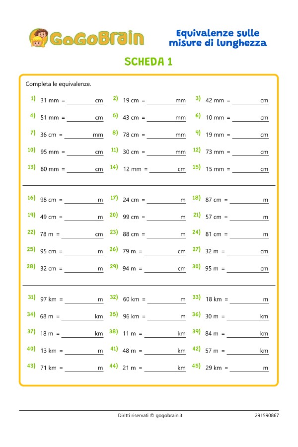 Equivalenze sulle misure di lunghezza #1
