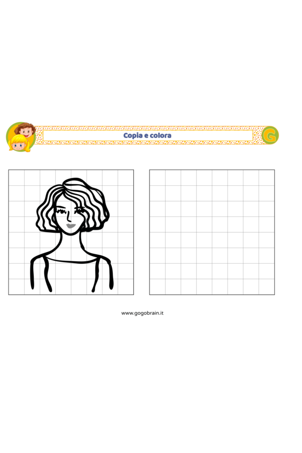 Copia e colora il ritratto di donna