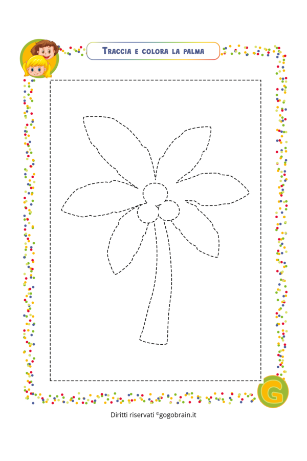 Traccia e colora la palma
