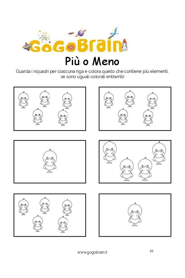 Colora le papere pi&ugrave; numerose-Scheda n. 10