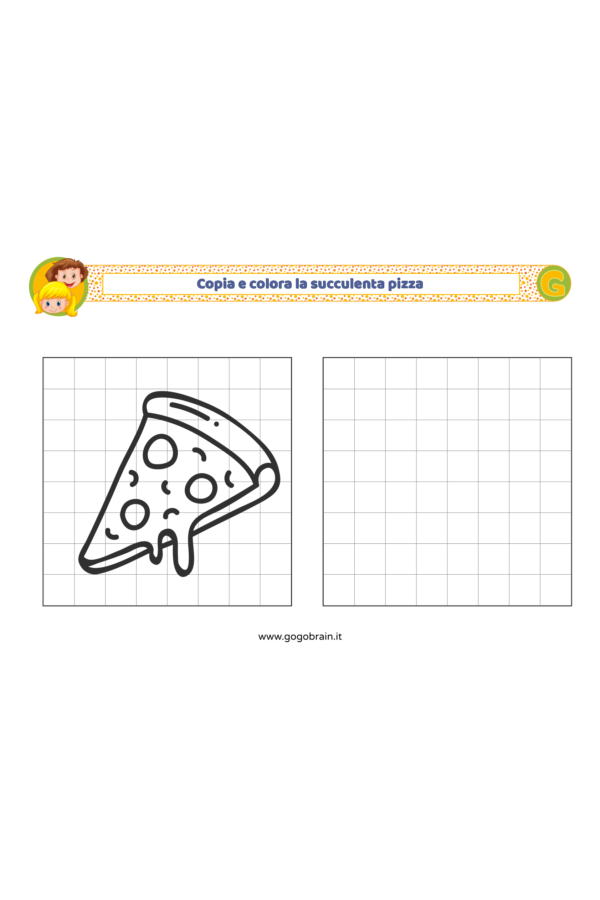 Copia e colora la succulenta pizza