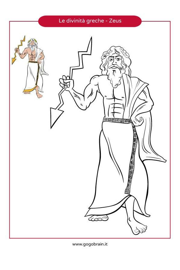 Le divinità greche - Zeus da colorare