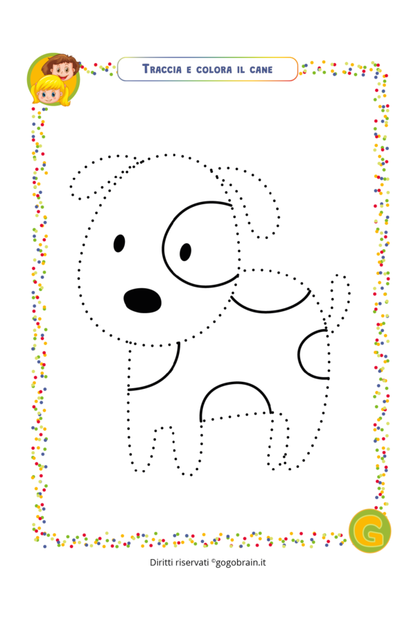 Traccia e colora il cane