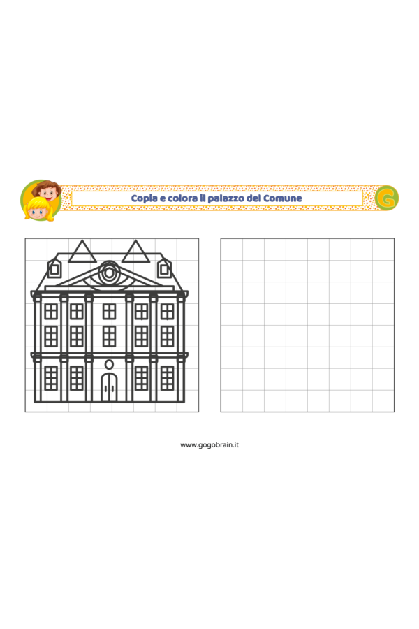 Copia e colora il palazzo del Comune