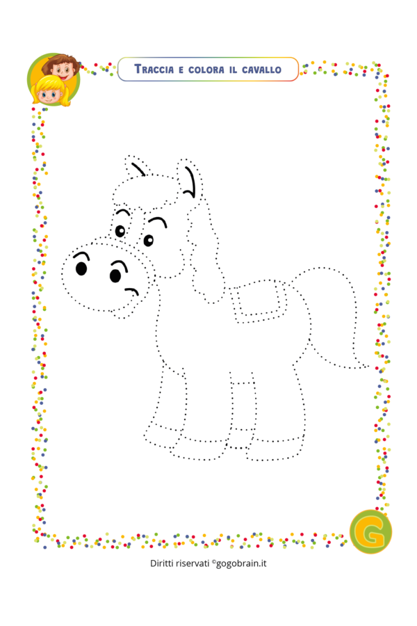 Traccia e colora il cavallo