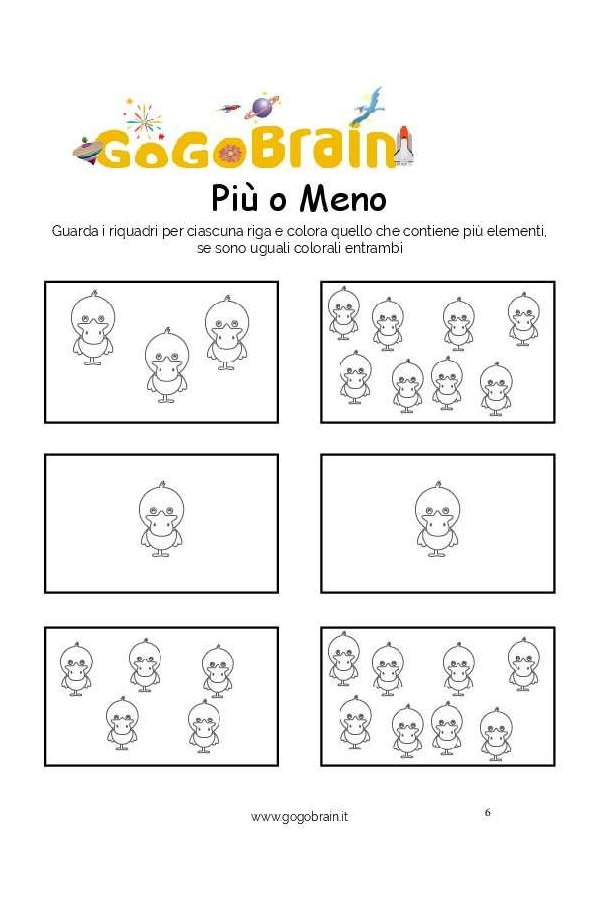 Colora le papere pi&ugrave; numerose-Scheda n. 06