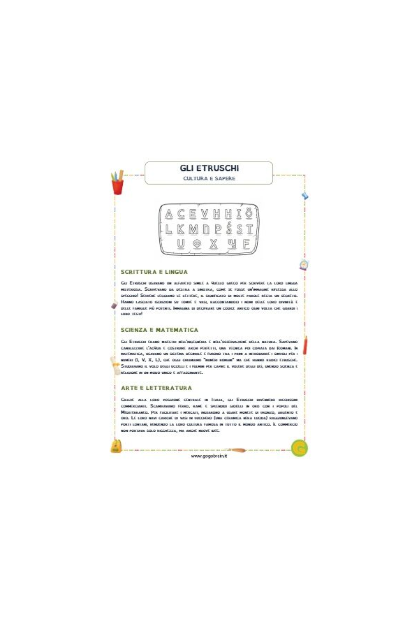 Gli Etruschi: la cultura e il sapere