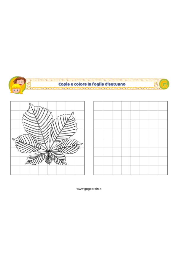 Copia e colora la foglia d'acero
