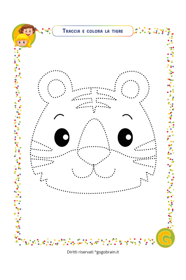Traccia e colora la tigre