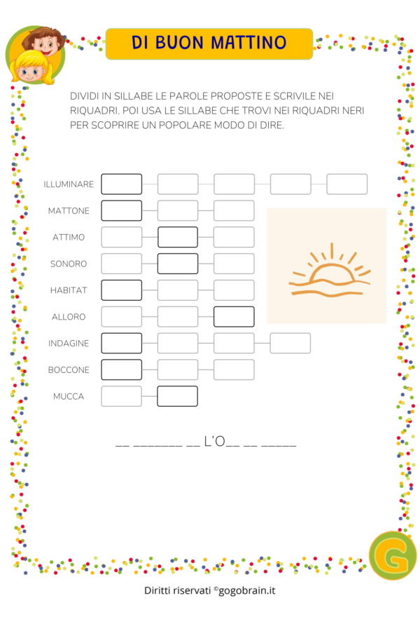 Sillabe per il buon mattino