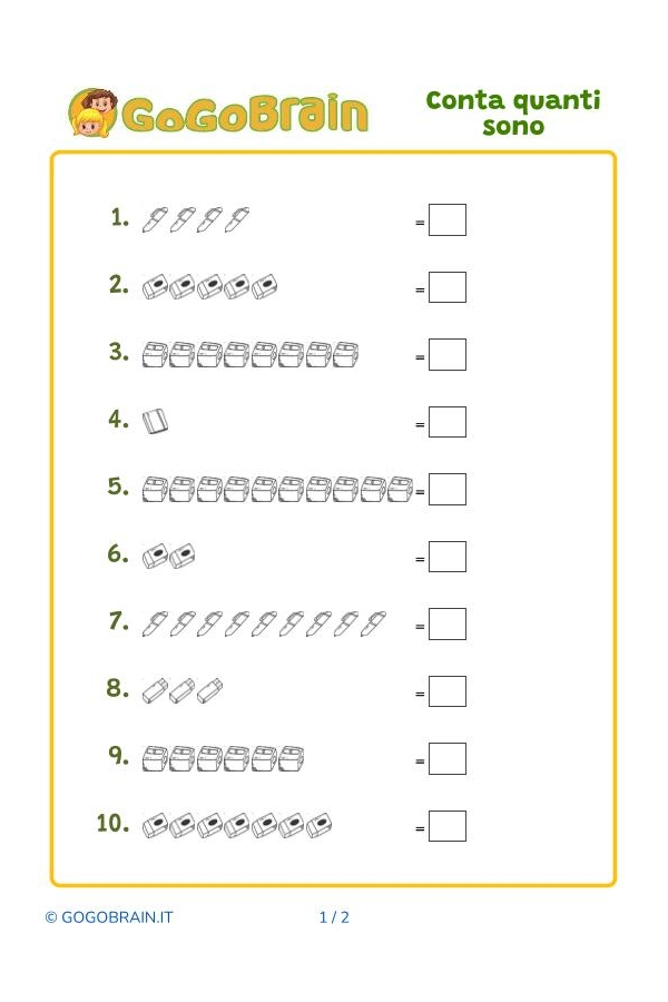 Conteggio in cartoleria