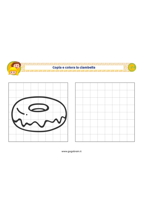 Copia e colora la ciambella