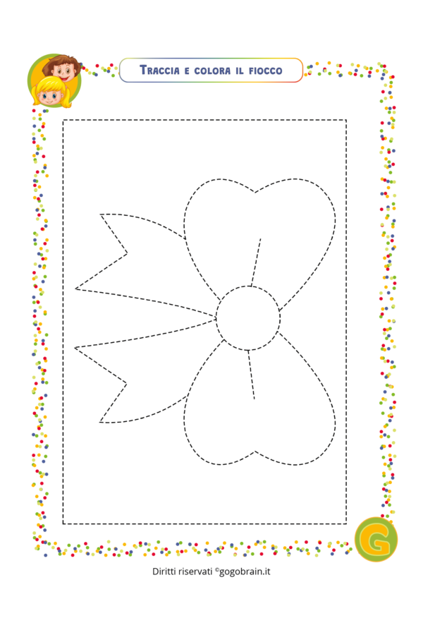 Traccia e colora il fiocco