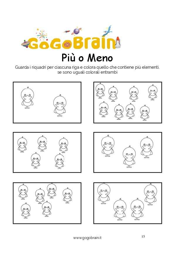 Colora le papere pi&ugrave; numerose-Scheda n. 15