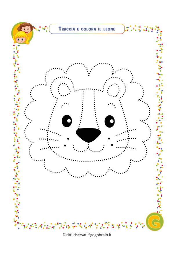 Traccia e colora il leone