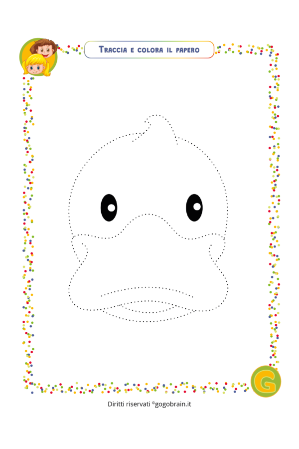 Traccia e colora il papero