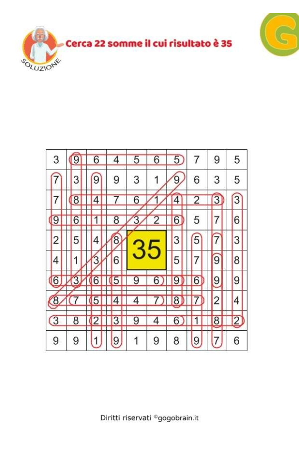 Cerca 22 somme il cui risultato &egrave; 35